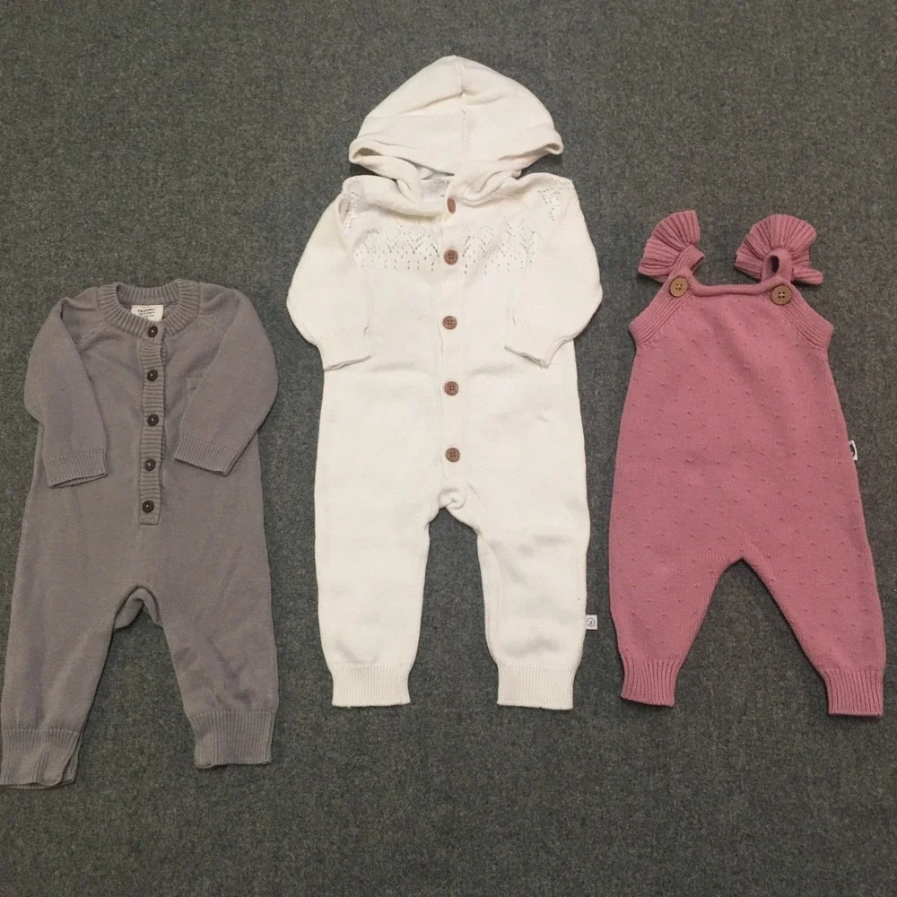 Organic Baby Girl 0-3-6-9-18-24 Months Clothing Lot 8x Pieces Bulk All Season - Picture 2 of 11
